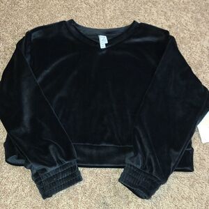 Zella Black soft velvet sweater